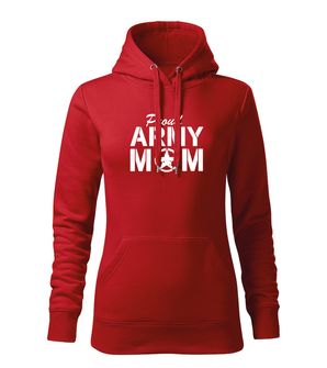 DRAGOWA Women's sweatshirt with hood of Army Mom, red 320g/m2
