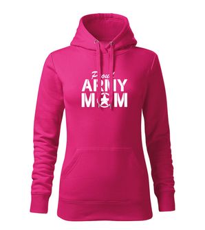 DRAGOWA Women's sweatshirt with hood of Army Mom, pink 320g/m2