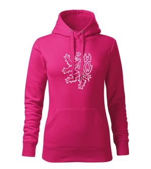 DRAGOWA Women's sweatshirt with hood Czech lion, pink 320g/m2