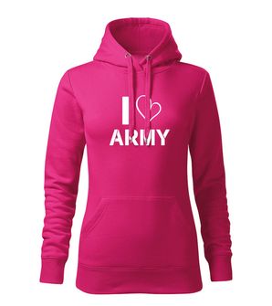 DRAGOWA Women's hooded sweatshirt I Love Army, pink 320g/m2