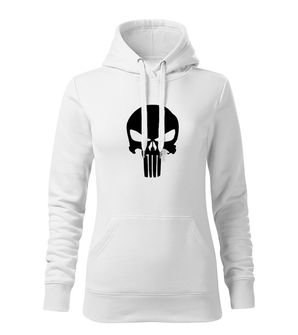 DRAGOWA Women's sweatshirt with hooded Punisher, white 320g/m2