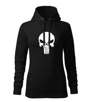 DRAGOWA Women's sweatshirt with hooded Punisher, black 320g/m2