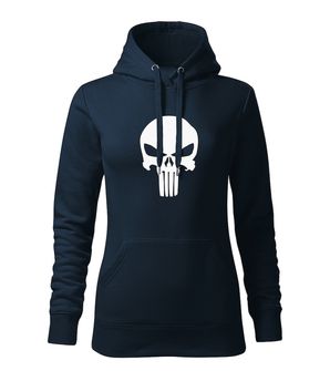 DRAGOWA Women's sweatshirt with hooded Punisher, dark blue 320g/m2