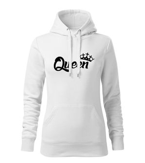 DRAGOWA Women's sweatshirt with Queen hood, white 320g/m2