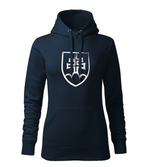 Dragowa women's sweatshirt with hood Slovak character, dark blue 320g/m2