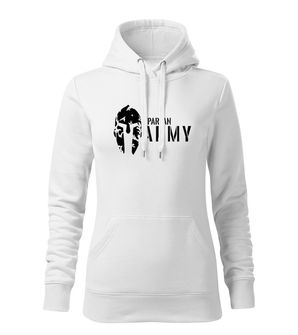 Dragowa women's sweatshirt with hood Spartan Army, white 320g/m2