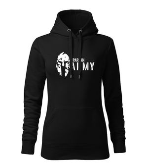DRAGOWA Women's sweatshirt with a hood of Spartan Army, black 320g/m2