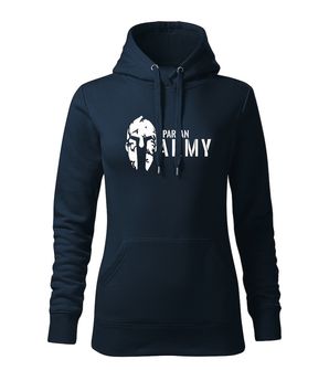 DRAGOWA Women's sweatshirt with hood Spartan Army, dark blue 320g/m2