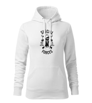 DRAGOWA Women's sweatshirt with Special Forces hood, white 320g/m2
