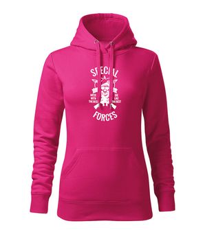 Dragowa women's sweatshirt with hood Special Forces, pink 320g/m2