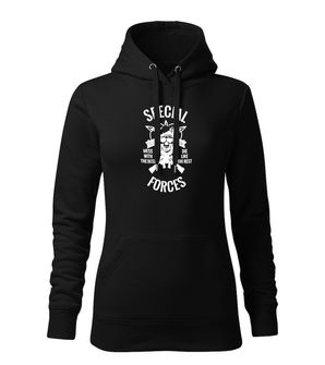 DRAGOWA Women's sweatshirt with Special Forces hood, black 320g/m2