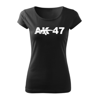 DRAGOWA Women's Short T-Shirt AK-47, Black 150g/M2