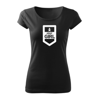 DRAGOWA Women's Short T -Shirt Army Girl, Black 150g/m2