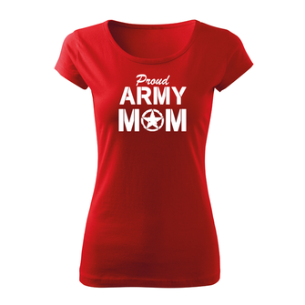 DRAGOWA Women's Short T -Shirt Army Mom, red 150g/m2