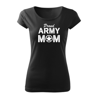 DRAGOWA Women's Short T -Shirt Army Mom, black 150g/m2