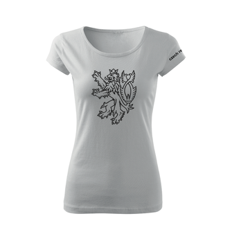 DRAGOWA Women's short T -shirt Czech lion, white 150g/m2