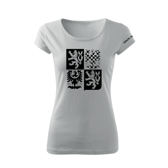 DRAGOWA Women's short T -shirt Czech big character, white 150g/m2
