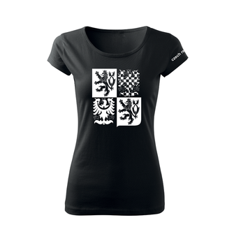 DRAGOWA Women's short T -shirt Czech big character, black 150g/m2