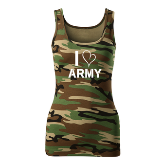Dragowa women's tank top I love army, camouflage 180g/m2