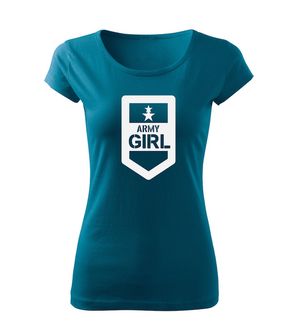 DRAGOWA Women's T -shirt Army Girl, Petrol Blue 150g/m2