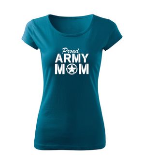 DRAGOWA Women's T -shirt Army Mom, Petrol Blue 150g/m2