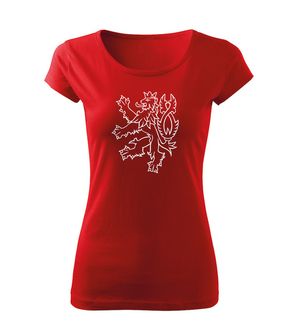 Dragowa women's T -shirt Czech lion, red 150g/m2