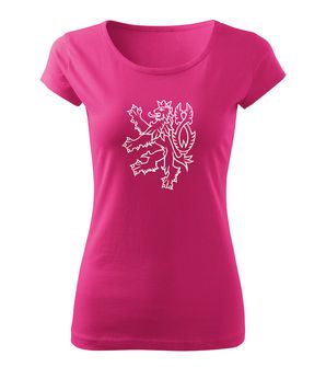 Dragowa women's T -shirt Czech lion, pink 150g/m2
