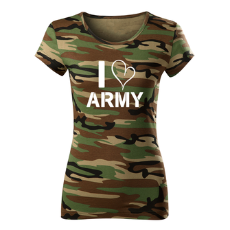 DRAGOWA Women's T -shirt I Love Army, camouflage 150g/m2