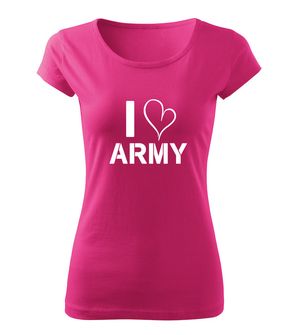 DRAGOWA Women's T -shirt I Love Army, pink 150g/m2