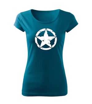 DRAGOWA Women's T -shirt Star, Petrol Blue 150g/m2