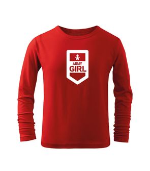 DRAGOWA kids long sleeve t-shirt Army girl red
