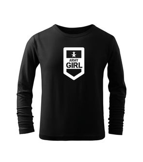 DRAGOWA kids long sleeve t-shirt Army girl black
