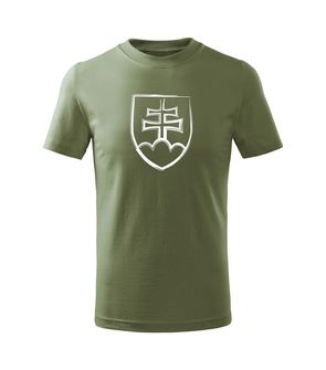 DRAGOWA children's short T -shirt Slovak emblem, olive