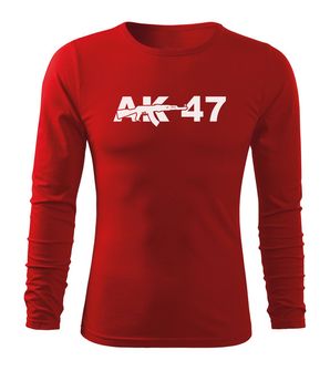 DRAGOWA FIT-T T-shirt with long sleeve AK-47, red 160g/m2