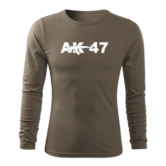 DRAGOWA FIT-T T-shirt with long sleeve AK-47, olive 160g/m2