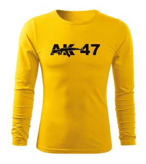 DRAGOWA FIT-T T-shirt with long sleeve AK-47, yellow 160g/m2