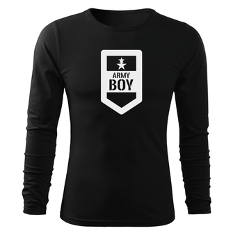 DRAGOWA FIT-T T-shirt with long sleeve Army Boy, black 160g/m2
