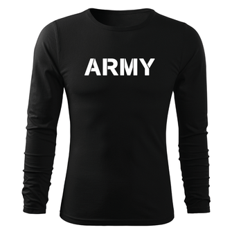 DRAGOWA FIT-T T-shirt with long sleeves of Army, black 160g/m2