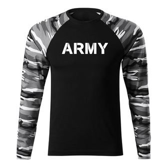 DRAGOWA FIT-T T-shirt with long sleeves of Army, metro 160g/m2