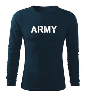 DRAGOWA FIT-T T-shirt with long sleeve Army, dark blue 160g/m2
