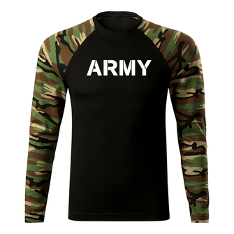 DRAGOWA FIT-T T-shirt with long sleeves of Army, Woodland 160g/m2