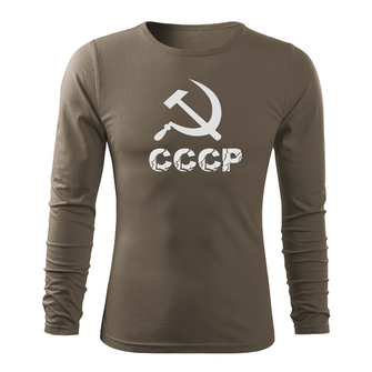 DRAGOWA FIT-T T-shirt with long sleeve CCCP, olive 160g/m2