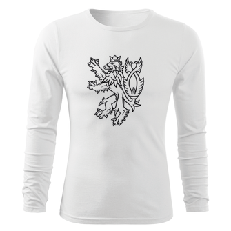 DRAGOWA FIT-T T-shirt with long sleeves Czech lion, white 160g/m2