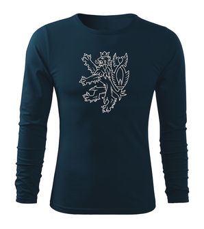 Dragow Fit-T T-shirt with long sleeves Czech lion, dark blue 160g/m2