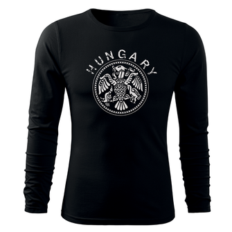 Dragow Fit-T T-shirt with long sleeve Hungary, black 160g/m2