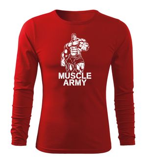 Dragow Fit-T T-shirt with long sleeves Muscle Army Man, red 160g/m2