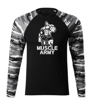DRAGOWA FIT-T T-shirt with Long Sleeve Muscle Army Man, Metro 160g/m2