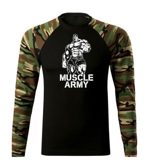 Dragow Fit-T T-shirt with long sleeves Muscle Army Man, Woodland 160g/m2