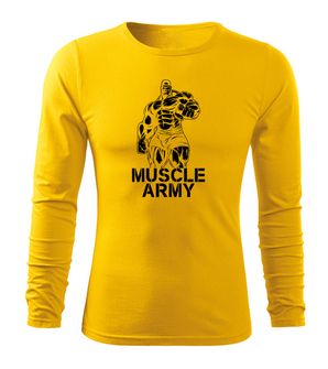 Dragow Fit-T T-shirt with long sleeves Muscle Army Man, yellow 160g/m2