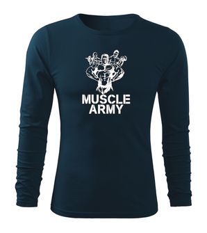 Dragow Fit-T T-shirt with long sleeves Muscle Army Team, dark blue 160g/m2